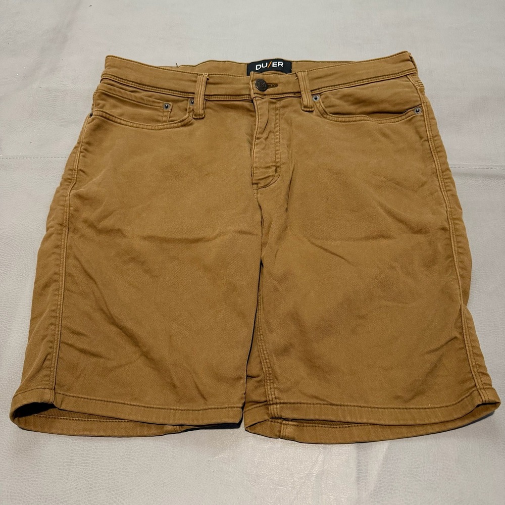 DU/ER Short Men 34 N2X Slim Fit Outdoor Hike Climbing 9" Flat Front Stretch-7060